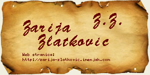 Zarija Zlatković vizit kartica
